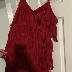 Idyllwind Vibrant Red Fringe Dress